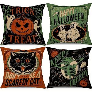 4-Pack Halloween Pillow Covers