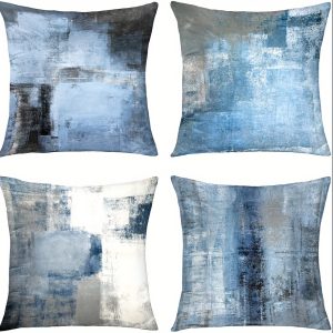 Set of 4 Marble Texture Throw Pillow Covers