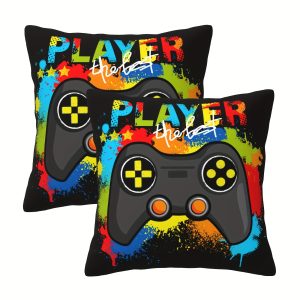 2pcs Plush Gaming Pillow Covers