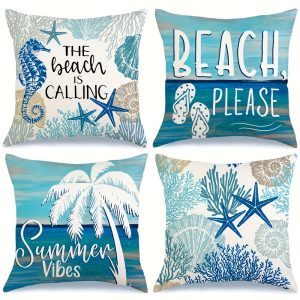 Summer Vibes Beach-Themed Pillow Covers