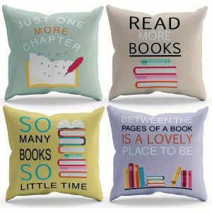 4pcs Short Plush Library Pillows