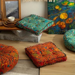 1pc Thick Bohemian Chic Floor Pillow Cushion