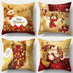 Golden Santa Claus Decorative Pillowcase