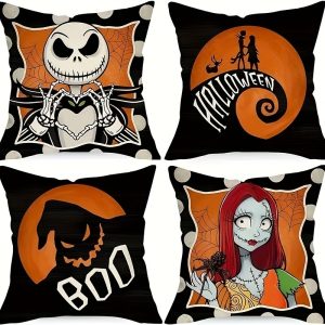 4pcs Halloween Throw Pillow Covers Set