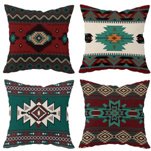 Set of 4 Western Throw Pillow Covers