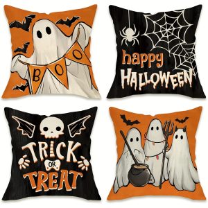 4-Pack Halloween Throw Pillow Covers 18x18 Inc