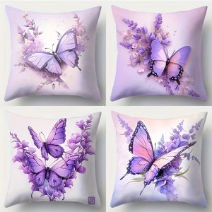 4-Piece Butterfly Print Cushion Covers