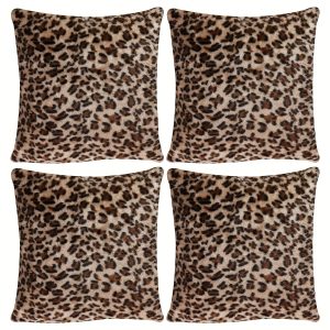 4-Pack Ultra-Soft Plush Leopard Print Pillowcases