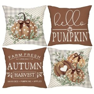 4-Piece Fall Decorative Pillow Covers