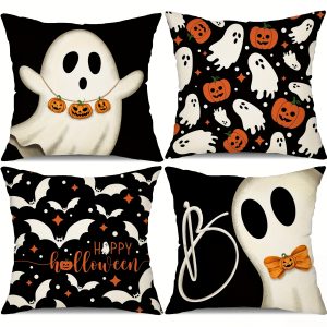 Vintage Halloween Throw Pillow Covers Set of 4